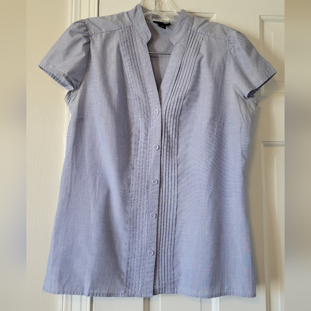 East 5th Light Blue Pintuck Button-Front Blouse